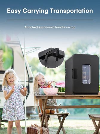 Міні-холодильник з функцією охолодження 15 л чорний FOHERE