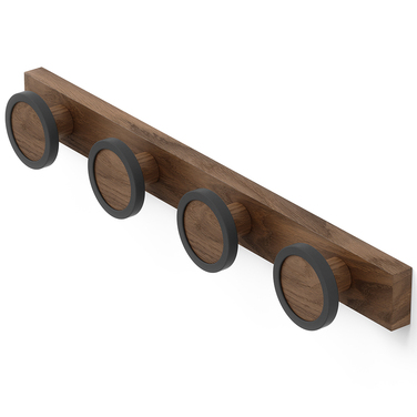 Вішалка настінна на 4 гачка темний горіх Hub Rail Umbra