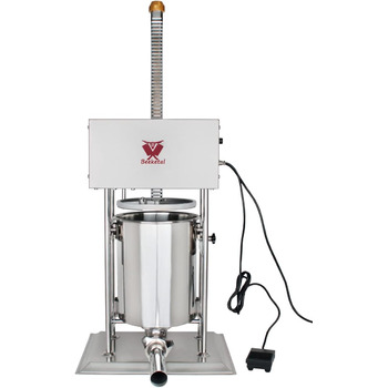 Промислова машина для наповнення ковбас Beeketal &39BTH07&39 з нержавіючої сталі (об&39єм 7 л/горизонтальна конструкція), професійна машина для наповнення ковбас з 2-швидкісним повністю металевим механізмом і рукояткою, включаючи 5 насадок для напов