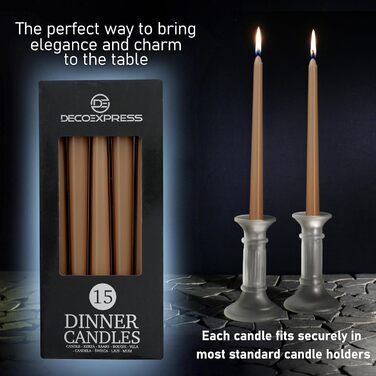 Набір з 15 конічних свічок 2,2 x 25 см, коричневий DECO EXPRESS