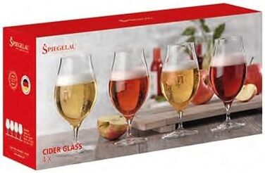 Набір келихів із 4 предметів, кришталеве скло, 360 мл, спеціальні келихи, 4390179 (келихи для сидру)
