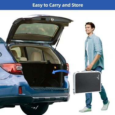 Складаний кемпінговий стіл з 3 рівнями висоти 60 х 40 см чорний Sportneer