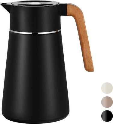 Термоглечик з чайним фільтром 1,5 л, чорний VETIN