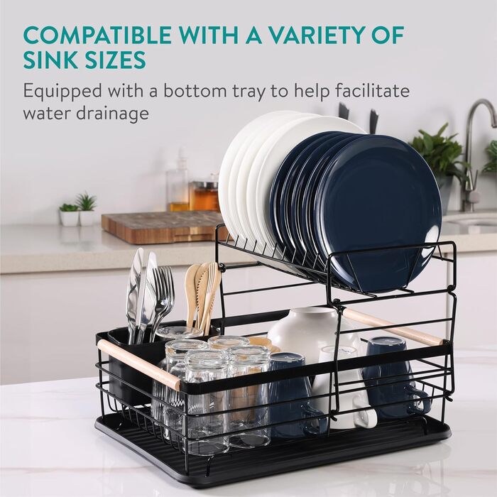Сушилка для посуды 29 x 43 x 29 см, черная Navaris