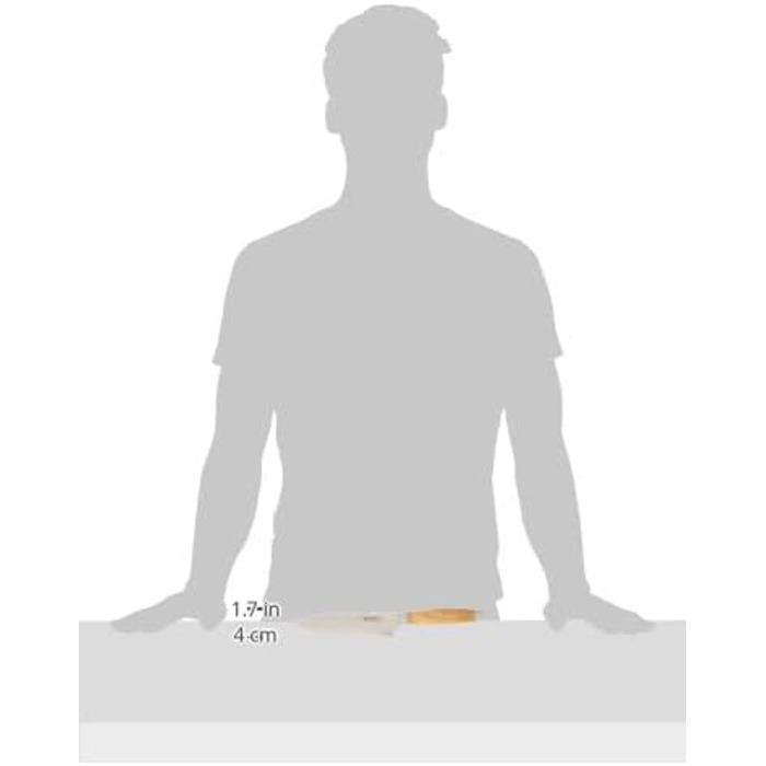 Ніж шеф-повара, 15 см дамаська сталь, оливкове дерево Le Creuset