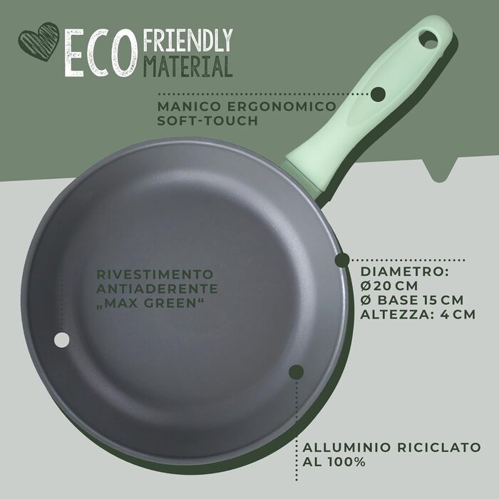 Сковорода 20 см, зеленая Ecolution Fackelmann