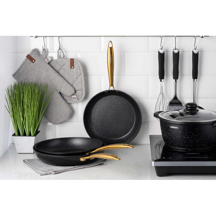 ARDESTO Сковорідка Black Mars Sparkle, 24см, алюміній, чорний