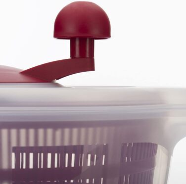 Вертушка для салату Westmark, об'єм 5 л, ø 26 см, пластик, без бісфенолу А, Fortuna, колір прозорий/червоний, 243222E2 (червоний, стандартний слайсер)