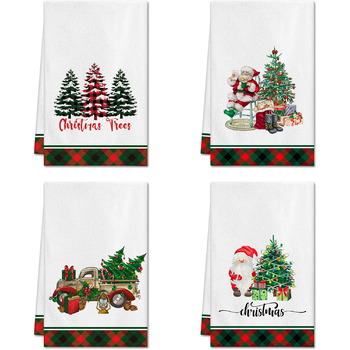 Набір з 4 різдвяних кухонних рушників 45 x 65 см, набір P Ohok