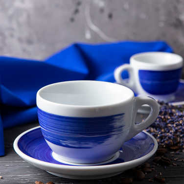 34421 Блюдце caffe latte 16,7 см Blue для серій 'Verona/Torino/Roma Millecolori Hand Painted'