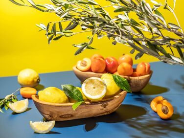 Багетна хлібниця з оливкового дерева - Миска для закусок довгаста - Сільська дерев'яна миска - Декоративна миска - Миска для фруктів - Миска ручної роботи - Миска для ювелірних виробів - Універсальна миска (2, 25-29 см)