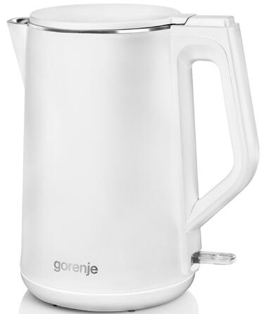 Gorenje Электрочайник, 1,5л, пластик, матовый, белый
