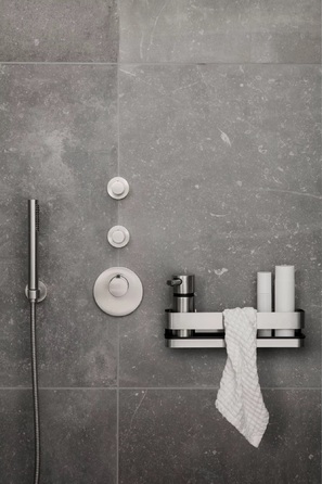 Полиця для душу 25 x 12 см, чорна Nexio Blomus