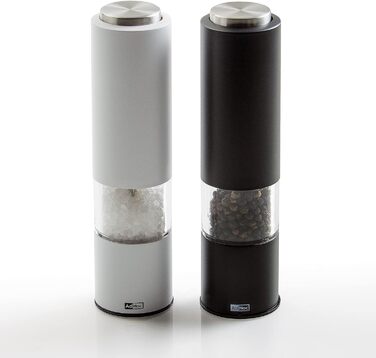 Млин для перцю та солі електричний, набір 2 предмети, чорний/білий Tropica AdHoc