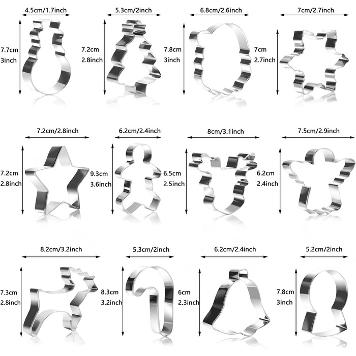 Різдвяні формочки для печива 12 шт. Alintor