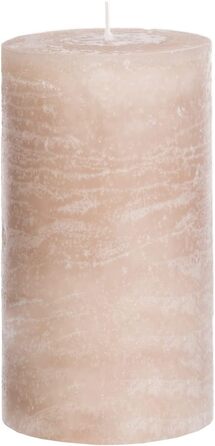 Набір із 4 свічок-стійок Brandsseller 7 x 10 см фарбовані та виготовлені з парафіну сільські свічки з тривалим часом горіння декоративні свічки для прикраси столу, Різдва та вечірок (7 x 14 см набір із 4 шт. , сіро-коричневого кольору)