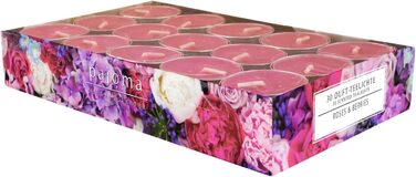 Ароматичні чайні свічки Pajoma 90, 3x30 шт. , ароматичні свічки, багато ароматів на вибір, висота 1,5 см, Ø 3,5 см (Троянди та ягоди, 30 шт.)