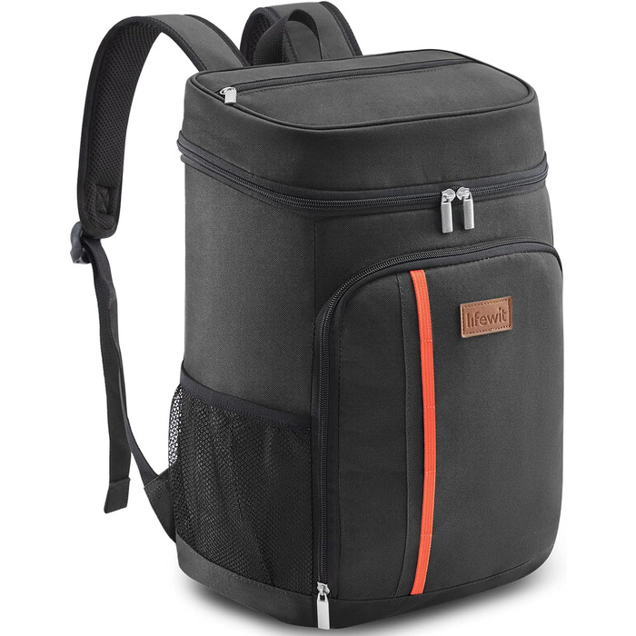 Герметичная сумка-холодильник Рюкзак Водонепроницаемый рюкзак для пикника Изолированная сумка для ланча для мужчин Женщины Работа Пикники Пляж Caping Путешествия Активный отдых на свежем воздухе, (черный, M), 22L Cool Pack