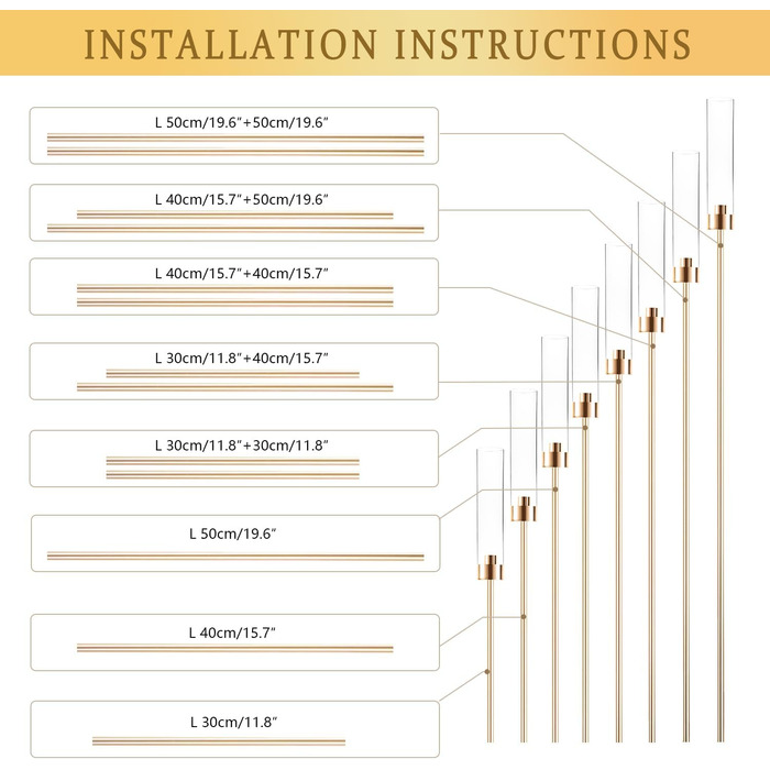 Високі підлогові свічники, 8-ручний 114 см LoveCat