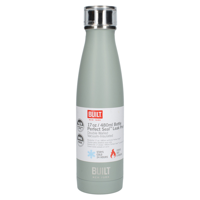 Пляшка металева Built, з подвійними стінками, сіра, 500 мл