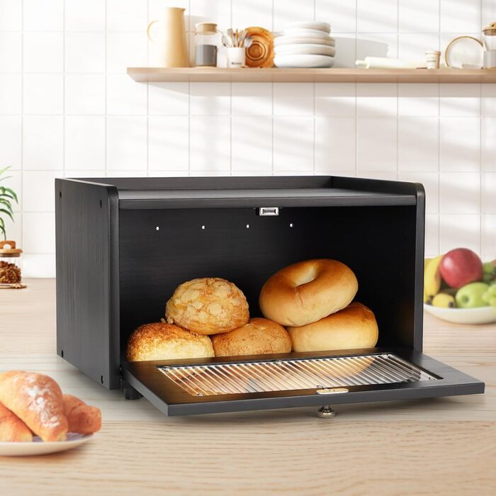 Хлібниця 36,5 х 23,5 х 22 см чорний GUUSII HOME