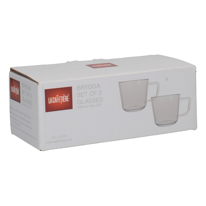 Набор чашек с двойными стенками CreativeTops BRYGGA, стекло, 70 мл, 2 пр.