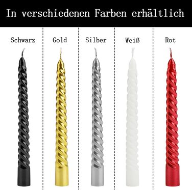 Набір з 4 конічних спіральних свічок 2 x 20 см, білий Bolosa
