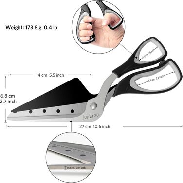 Ножиці для піци з лопаткою 27 см Asdirne