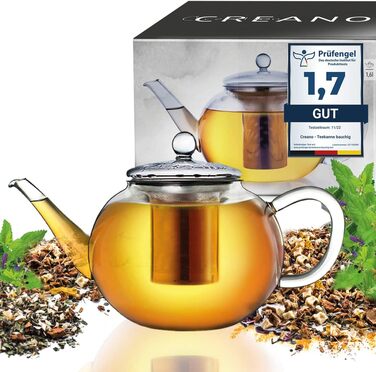 Скляний чайник із 3 частин із вбудованим ситечком 1,6 л Creano