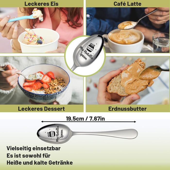 Персонализированные ложки для шоколадного крема 20,3 см AHEJIOO