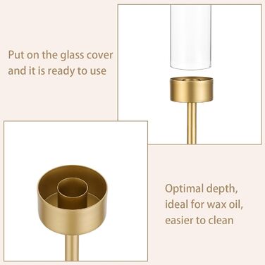 Підсвічник золотий для конічних свічок 3-секційний Sziqiqi