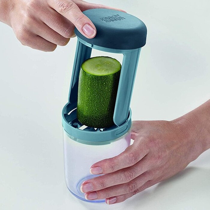 Овочерізка ручна спіральна 3-в-1 з трьома змінними насадками Joseph Joseph GADGETS, сірий, 7,8 х 7,8 х 16 см