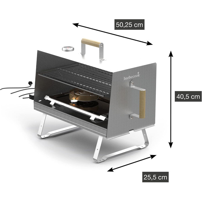 Електрична коптильня для теплого копчення 25,5 х 50,25 х 40,5 см barbecook