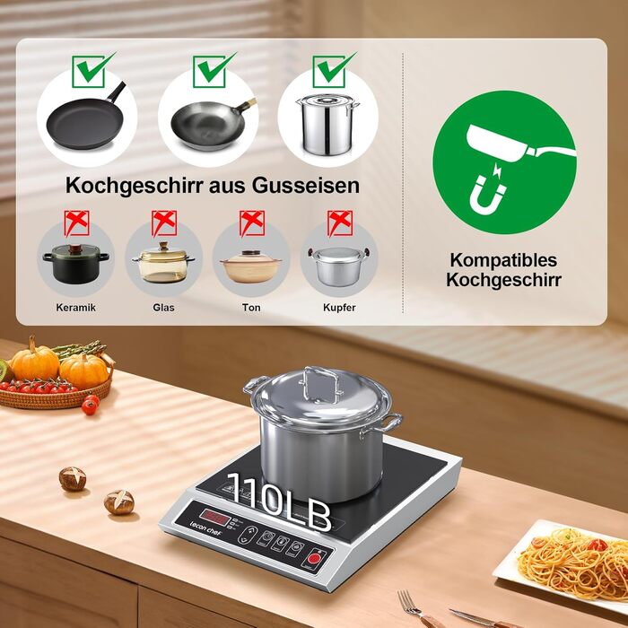 Индукционная варочная поверхность 3500 Вт lecon chef