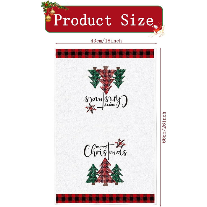 Набір з 2 різдвяних кухонних рушників 43 x 66 см DHRUTI