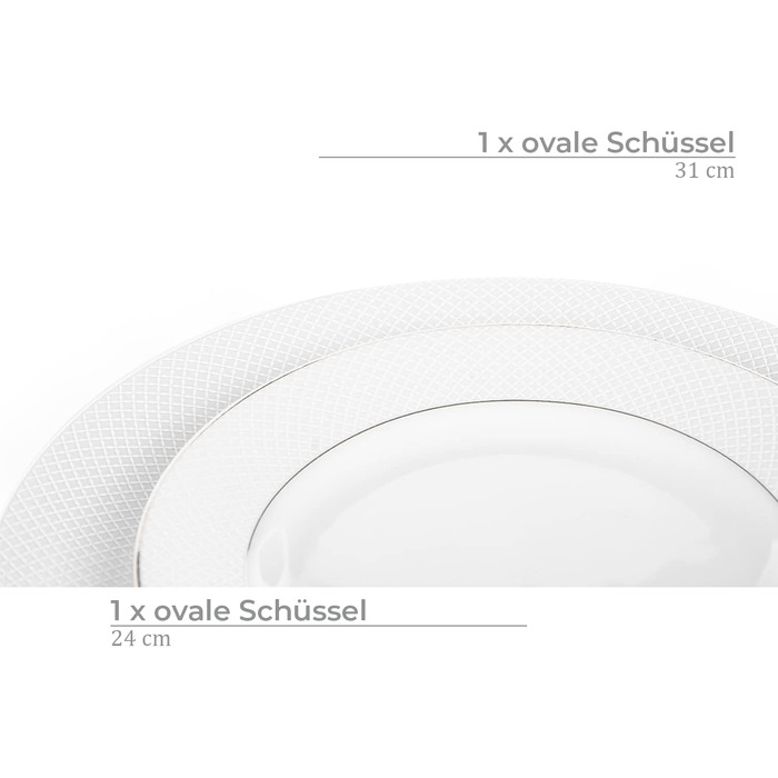 Набор посуды konsimo Combi на 6 персон Набор тарелок AMELIA Modern 18 предметов Столовый сервиз - Сервиз и наборы посуды - Комбинированный сервиз на 6 персон - Сервиз для семьи - Посуда (Сатин, 25 шт.)