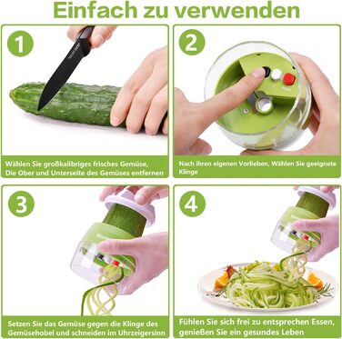 Спіральна овочерізка 4 в 1 ручна 8,7 см MOOREDLIFE