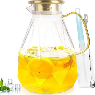 Скляний глечик для води з кришкою 2,2 л miudeco