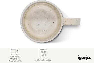 Набір керамічного посуду igunja, набір мисок та тарілок 12 предметів на 4 особи Високоякісний, 100 ручної роботи, набір посуду з реактивною глазур&39ю, зовні матовий, всередині глянцевий (бежевий, набір чашок)
