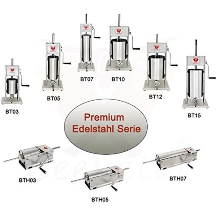Наповнювач для ковбас промисловий горизонтальний 7 л BTH07 Beeketal