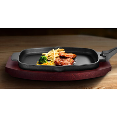 Чавунна сковорода зі знімною ручкою і підставкою 33,5х21 см GRILLI 777201 Код: 012734