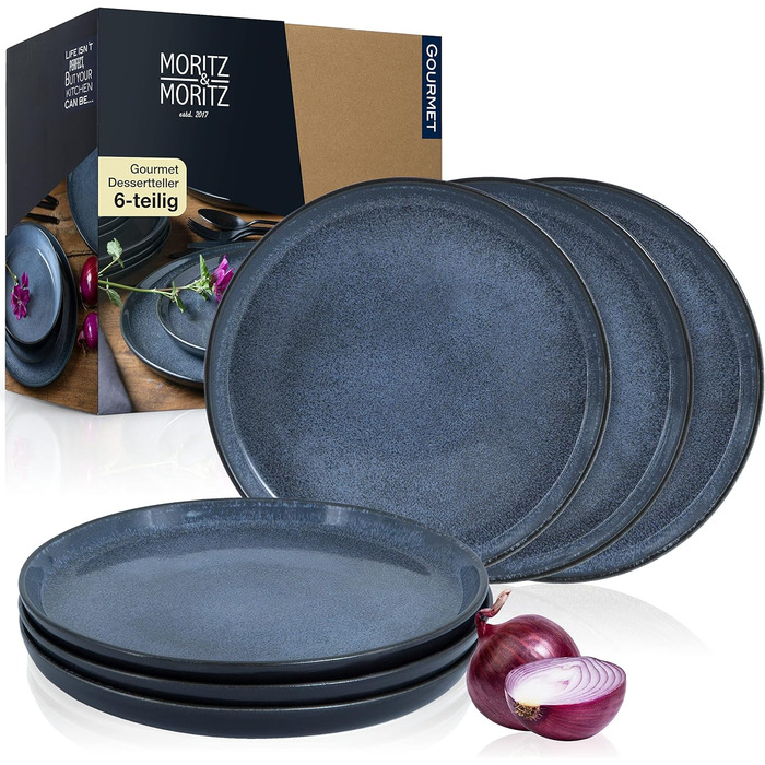 Набір посуду Moritz & Moritz VIDA з 18 предметів 6 осіб Елегантний набір тарілок з високоякісної порцеляни посуд, що складається з 6 обідніх тарілок, 6 десертних тарілок, 6 тарілок для супу (6 маленьких тарілок)