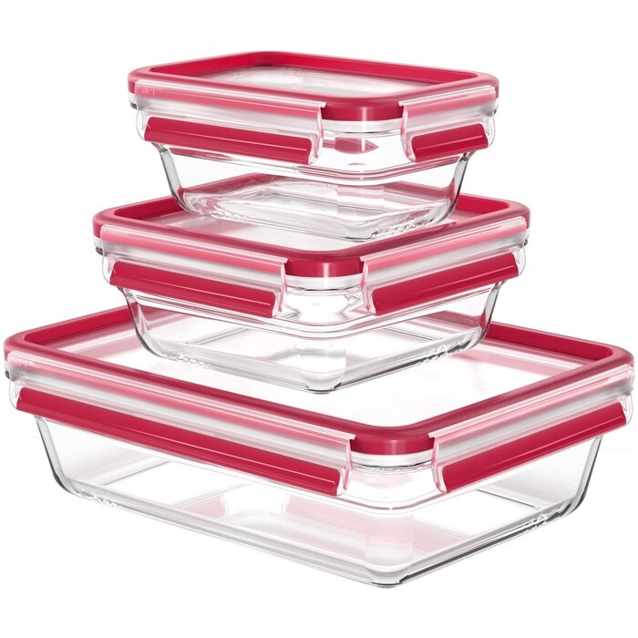Набор контейнеров 3шт жаростойкое стекло прозрачный Tefal