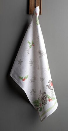 Набір із 3 багатоцільових кухонних рушників Барних рушників День подяки/Різдво (50 см x 70 см) (03 - Різдвяна роса, 50 x 70 см (Набір із 3 шт.)), 39 Hermine Noel