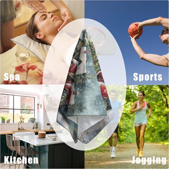 Різдвяні кухонні рушники Kwlegh, рушник для рук, різдвяна ялинка, цукерка-тростина, сніжинка, рушник для пальців, набір з 2 шт. , милий чоловічий банний рушник, високопоглинаючі рушники, 36 x (різдвяна вантажівка)