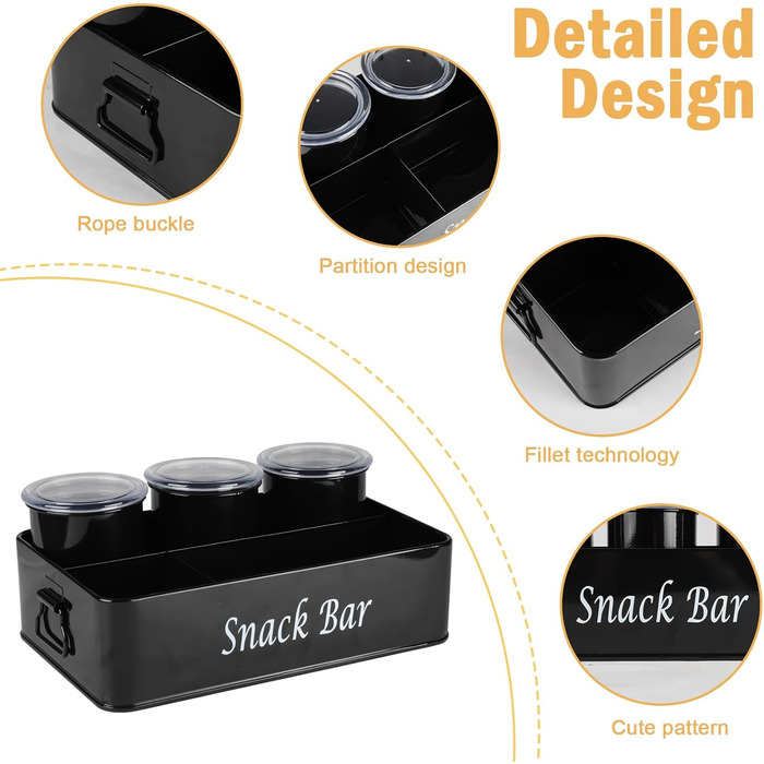 Диспенсер для снеків 33 х 21 см чорний ZoeQide