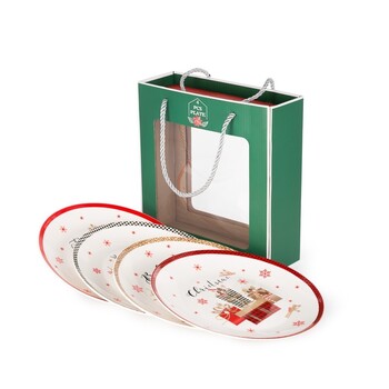 Набор Fissman из 4-х тарелок 20 см фарфор (14058)