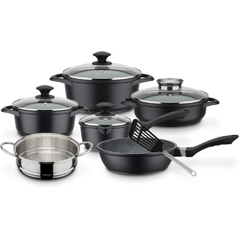 Набір кухонного посуду,  10 предметів, чорний Gourmet Granite GSW
