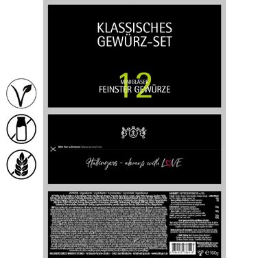 Набір із 12 класичних спецій в подарунковій упаковці Hallingers