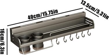 Настінний органайзер для кухонного приладдя 40 см Generisch